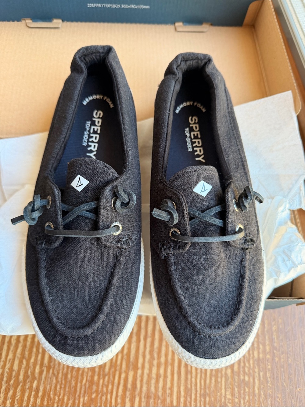 Sperry Women’s Black Canvas Boat Shoes